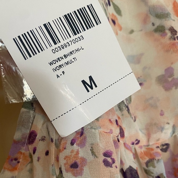 Forever 21 Floral High Low Tunic Collared Button Down Blouse - Picture 3 of 4